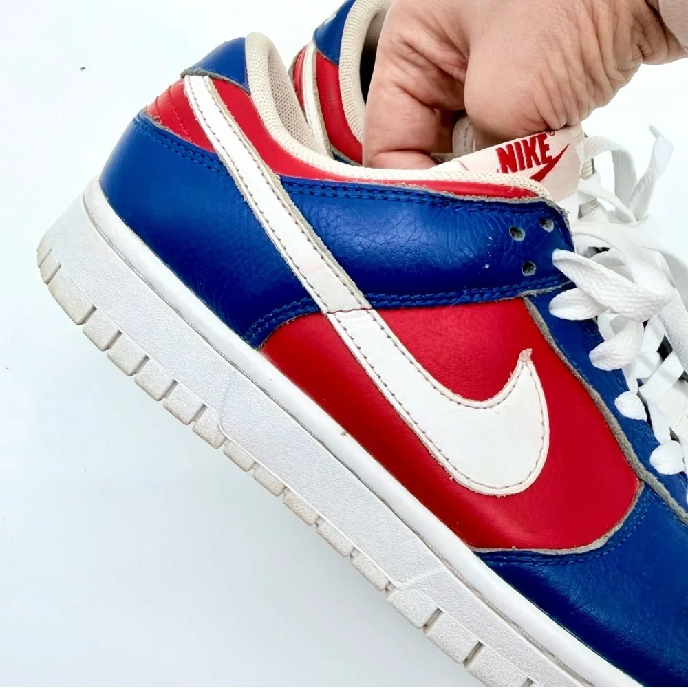 NIKE DUNK LOW BY YOU Team USA Olympic Red White Blue Sneakers